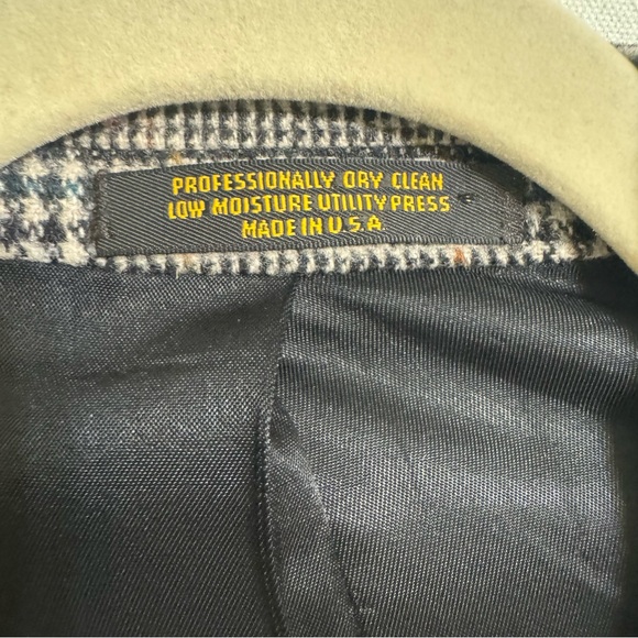 Vintage Classic 100% Wool Blazer Classic Thin Line Plaid Size L - XL - Picture 7 of 10